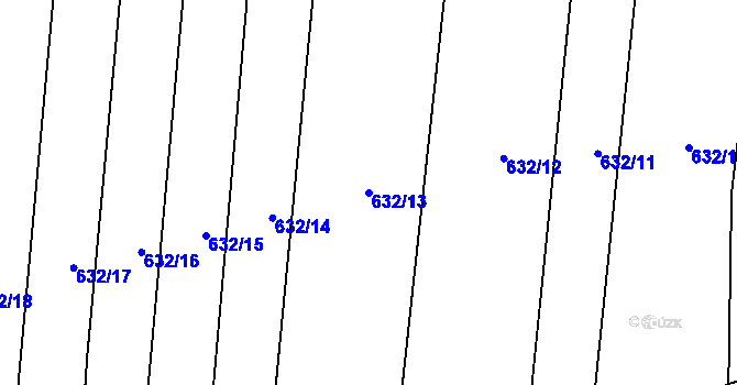 Parcela st. 632/13 v KÚ Drahotuše, Katastrální mapa