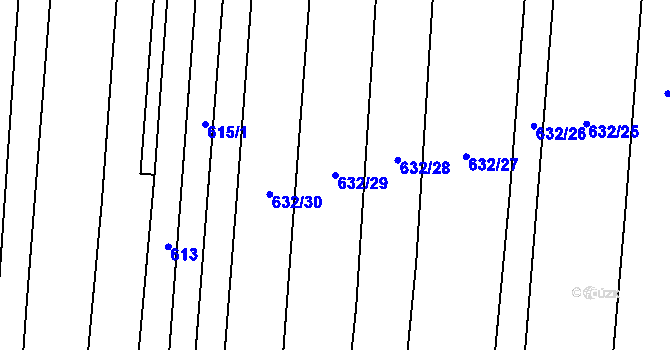 Parcela st. 632/29 v KÚ Drahotuše, Katastrální mapa