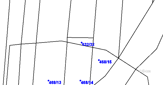 Parcela st. 632/32 v KÚ Drahotuše, Katastrální mapa