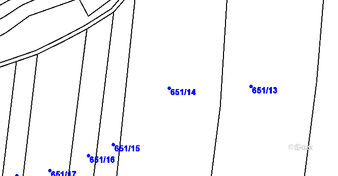 Parcela st. 651/14 v KÚ Drahotuše, Katastrální mapa