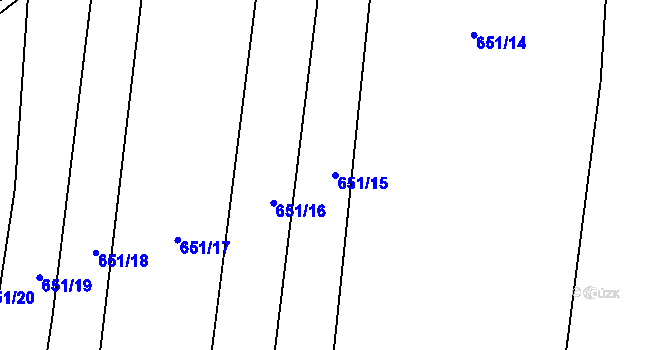 Parcela st. 651/15 v KÚ Drahotuše, Katastrální mapa