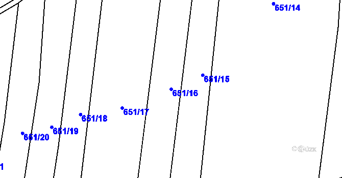 Parcela st. 651/16 v KÚ Drahotuše, Katastrální mapa