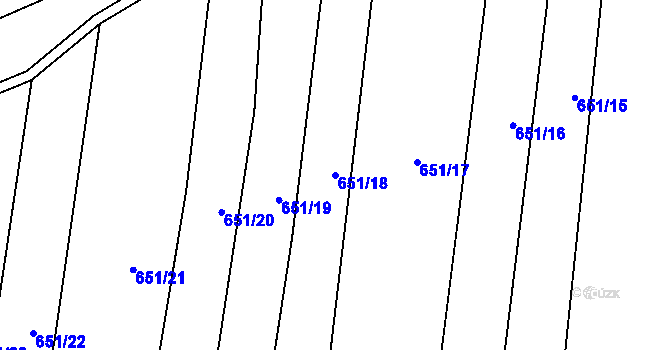 Parcela st. 651/18 v KÚ Drahotuše, Katastrální mapa