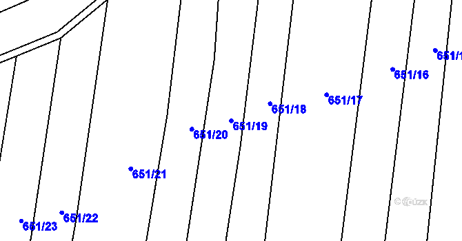 Parcela st. 651/19 v KÚ Drahotuše, Katastrální mapa