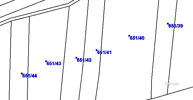 Parcela st. 651/41 v KÚ Drahotuše, Katastrální mapa