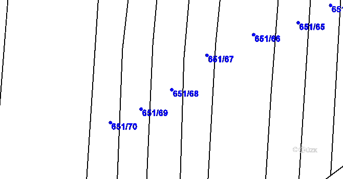 Parcela st. 651/68 v KÚ Drahotuše, Katastrální mapa