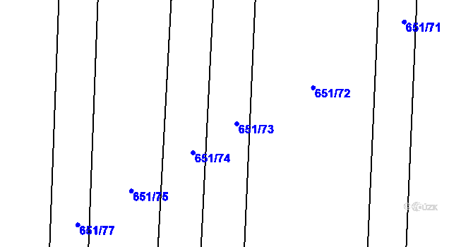 Parcela st. 651/73 v KÚ Drahotuše, Katastrální mapa