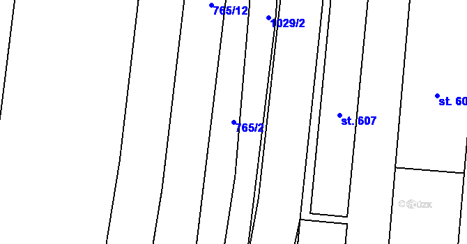 Parcela st. 765/2 v KÚ Drahotuše, Katastrální mapa