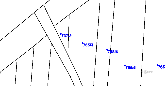Parcela st. 765/3 v KÚ Drahotuše, Katastrální mapa