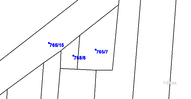 Parcela st. 765/7 v KÚ Drahotuše, Katastrální mapa