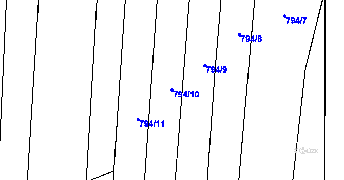 Parcela st. 794/10 v KÚ Drahotuše, Katastrální mapa