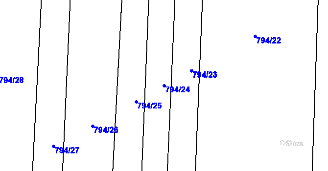 Parcela st. 794/24 v KÚ Drahotuše, Katastrální mapa
