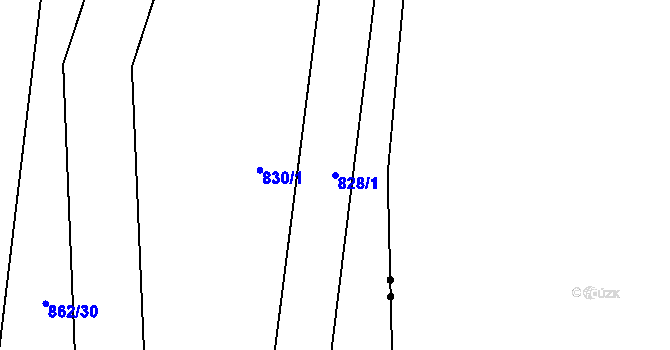 Parcela st. 828/1 v KÚ Drahotuše, Katastrální mapa