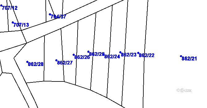 Parcela st. 862/24 v KÚ Drahotuše, Katastrální mapa