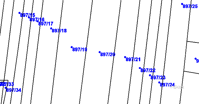 Parcela st. 897/20 v KÚ Drahotuše, Katastrální mapa