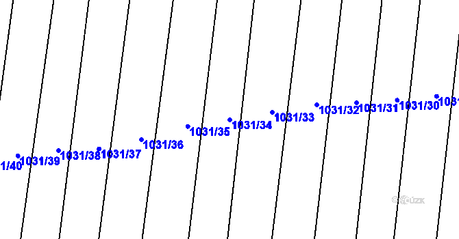 Parcela st. 1031/34 v KÚ Drahotuše, Katastrální mapa