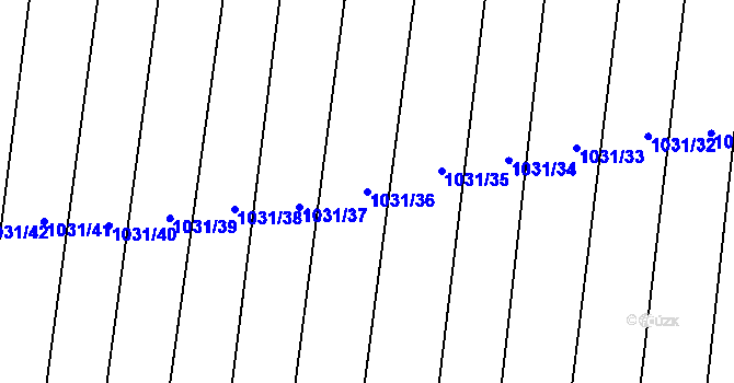 Parcela st. 1031/36 v KÚ Drahotuše, Katastrální mapa