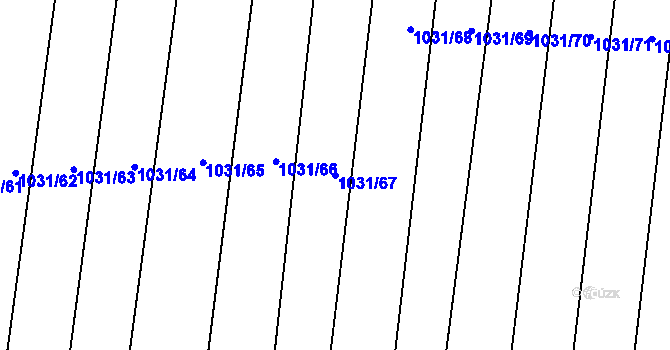 Parcela st. 1031/67 v KÚ Drahotuše, Katastrální mapa