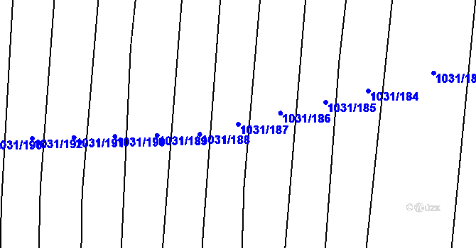 Parcela st. 1031/187 v KÚ Drahotuše, Katastrální mapa