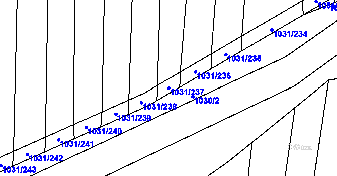 Parcela st. 1031/237 v KÚ Drahotuše, Katastrální mapa