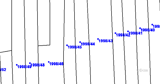 Parcela st. 1998/44 v KÚ Drahotuše, Katastrální mapa