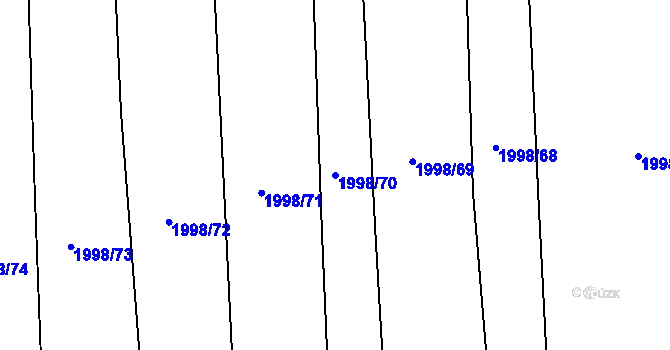 Parcela st. 1998/70 v KÚ Drahotuše, Katastrální mapa