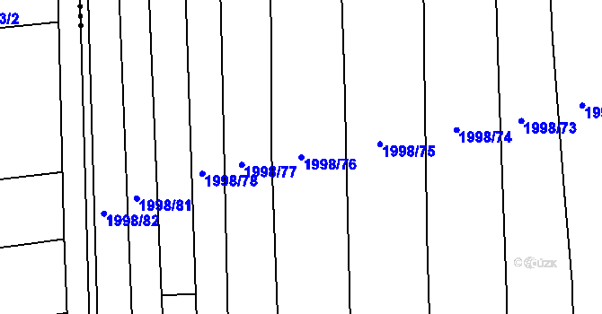 Parcela st. 1998/76 v KÚ Drahotuše, Katastrální mapa