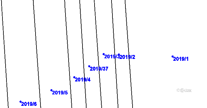 Parcela st. 2019/3 v KÚ Drahotuše, Katastrální mapa