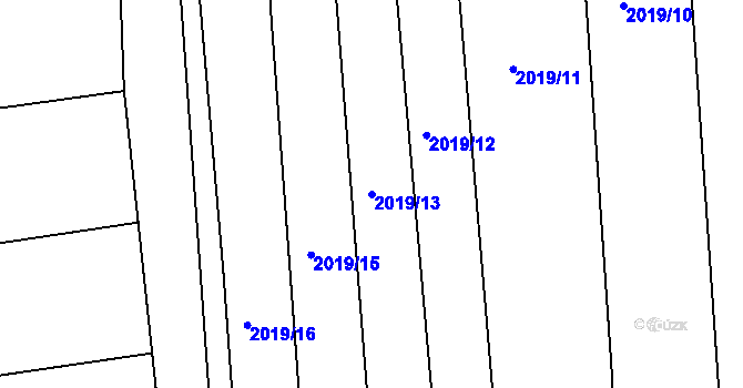 Parcela st. 2019/13 v KÚ Drahotuše, Katastrální mapa