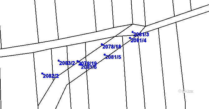 Parcela st. 2081/5 v KÚ Drahotuše, Katastrální mapa