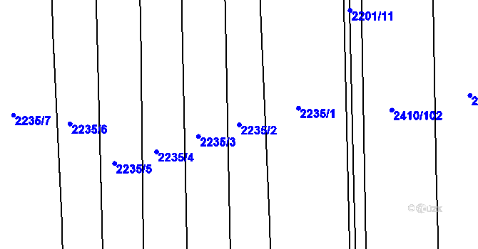 Parcela st. 2235/2 v KÚ Drahotuše, Katastrální mapa
