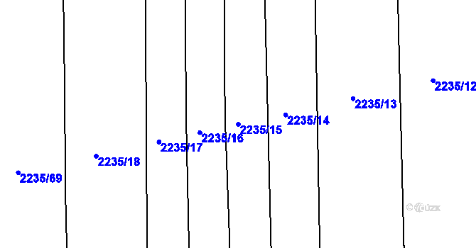 Parcela st. 2235/15 v KÚ Drahotuše, Katastrální mapa