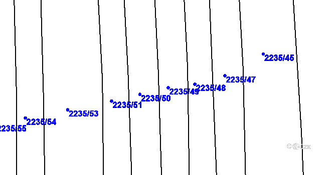 Parcela st. 2235/49 v KÚ Drahotuše, Katastrální mapa