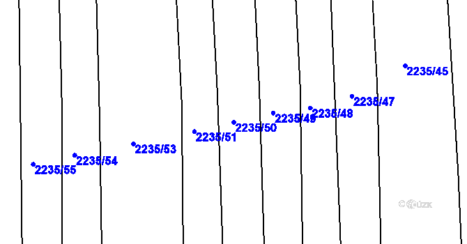 Parcela st. 2235/50 v KÚ Drahotuše, Katastrální mapa