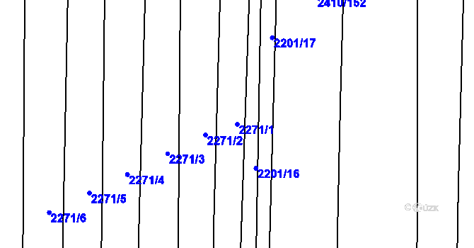 Parcela st. 2271/1 v KÚ Drahotuše, Katastrální mapa