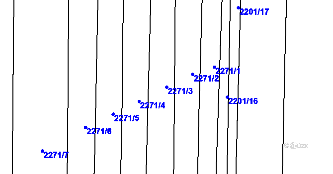 Parcela st. 2271/3 v KÚ Drahotuše, Katastrální mapa
