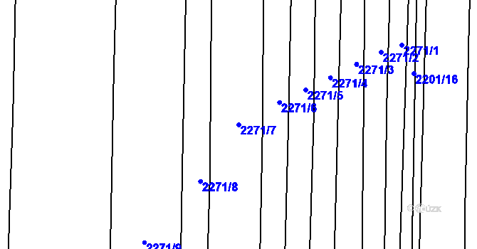 Parcela st. 2271/7 v KÚ Drahotuše, Katastrální mapa