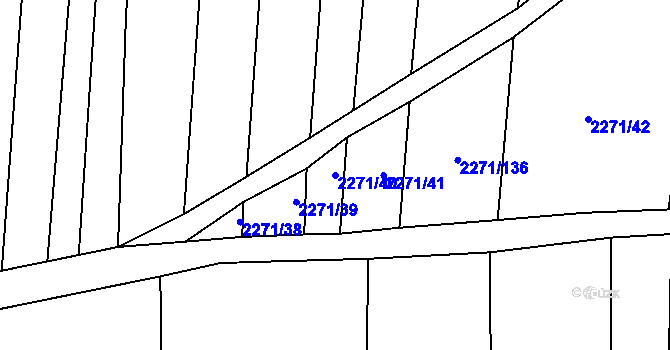 Parcela st. 2271/40 v KÚ Drahotuše, Katastrální mapa