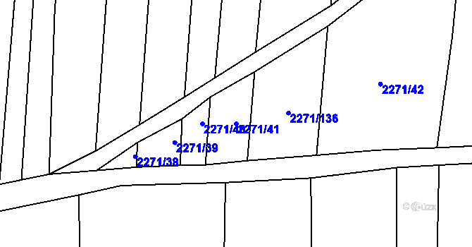 Parcela st. 2271/41 v KÚ Drahotuše, Katastrální mapa