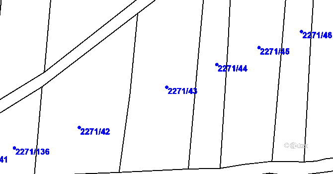 Parcela st. 2271/43 v KÚ Drahotuše, Katastrální mapa