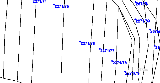 Parcela st. 2271/76 v KÚ Drahotuše, Katastrální mapa