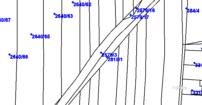 Parcela st. 2579/3 v KÚ Drahotuše, Katastrální mapa