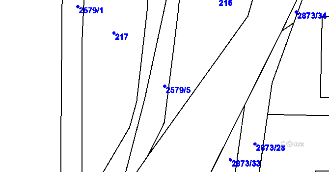 Parcela st. 2579/5 v KÚ Drahotuše, Katastrální mapa