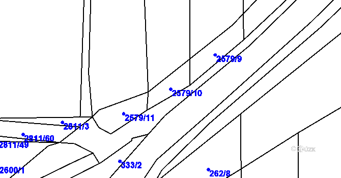 Parcela st. 2579/10 v KÚ Drahotuše, Katastrální mapa