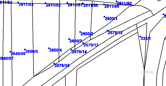 Parcela st. 2579/13 v KÚ Drahotuše, Katastrální mapa