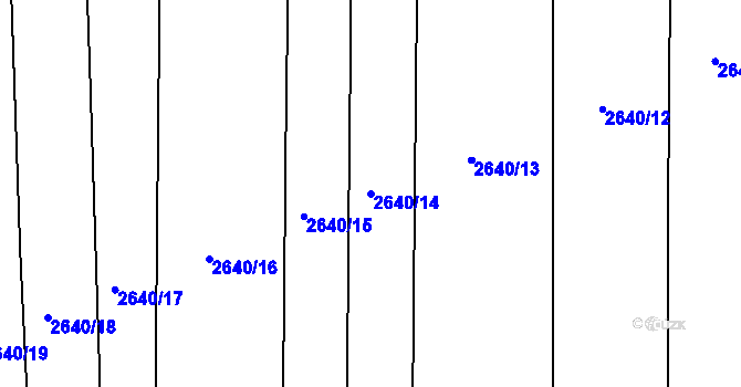 Parcela st. 2640/14 v KÚ Drahotuše, Katastrální mapa