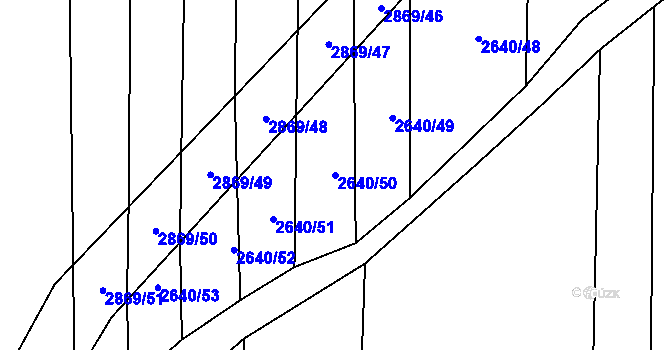 Parcela st. 2640/50 v KÚ Drahotuše, Katastrální mapa