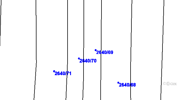 Parcela st. 2640/69 v KÚ Drahotuše, Katastrální mapa
