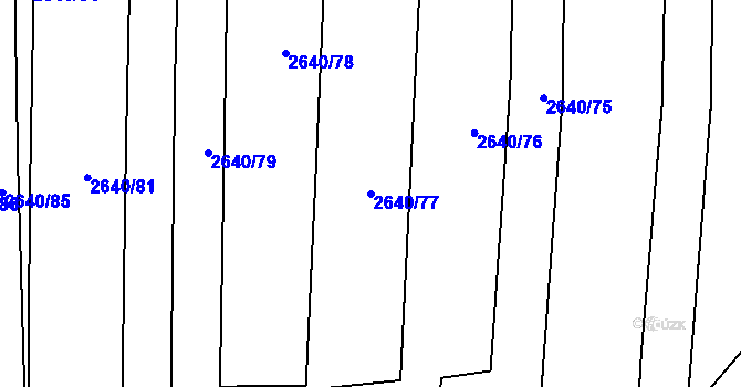 Parcela st. 2640/77 v KÚ Drahotuše, Katastrální mapa