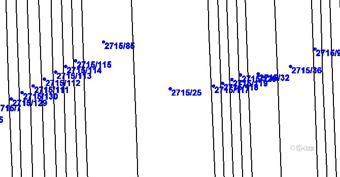 Parcela st. 2715/25 v KÚ Drahotuše, Katastrální mapa
